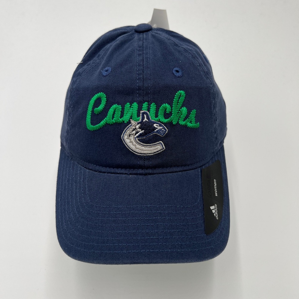 Vancouver Canucks Adidas Strapback Hat Navy Blue One Size NHL New w/‎ Tags